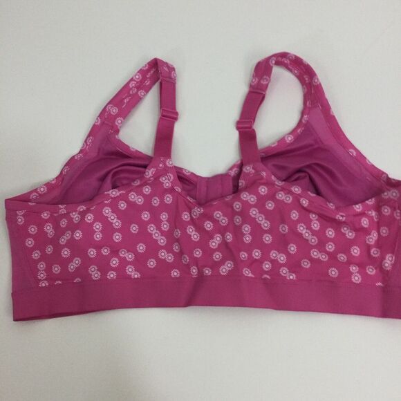 Comfort Choice Floral Front-Close Comfort Wireless Bralette Bra Pink Size 40B - Picture 5 of 10